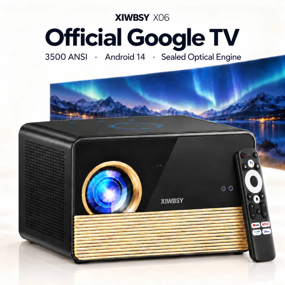 XIWBSY X06 Google TV Projector 4K HDR 3600 ANSI