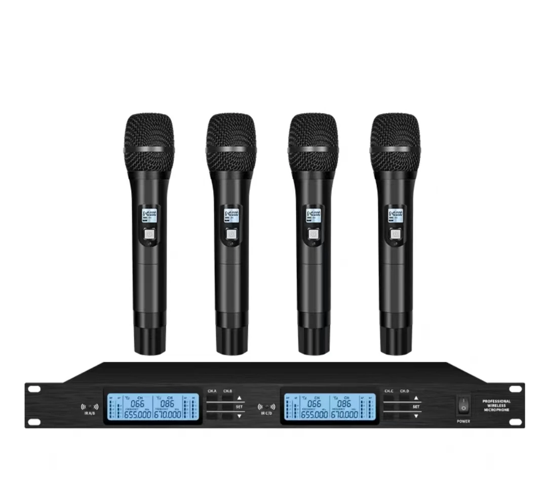 

2025 hot sale BMG-440U 4 Channels Wireless Microphone Conference Head-Worn Microphone for Karaoke