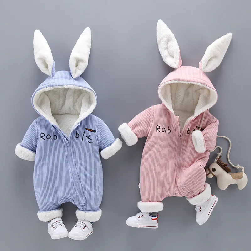 Baby Rompers Winter Newborn Jumpsuit Plus Velvet and Thickening Suit Baby Girl Boys Clothes New Born Baby Items Bebe Garcons