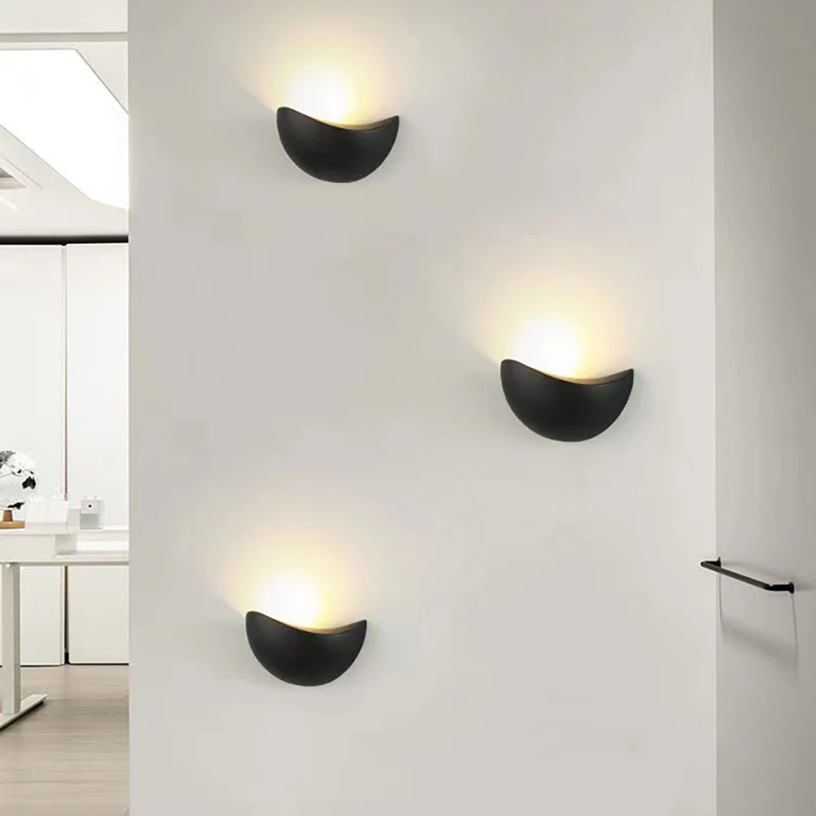 Imagem -02 - Lâmpada de Parede Led Impermeável para Varanda e Jardim Estilo Minimalista Moderno Luzes de Alumínio Escudo Preto e Branco Interior e Exterior Ip65 Ac85265 v w