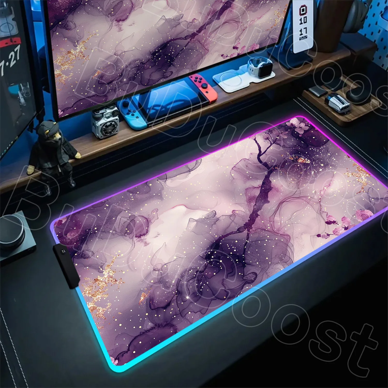 

Large Purple Fashion Marble Mouse Pad HD Print XXL Desk Pad RGB Rubber Gamer Mousepad Desk Mats Non-slip Accessories Office Work