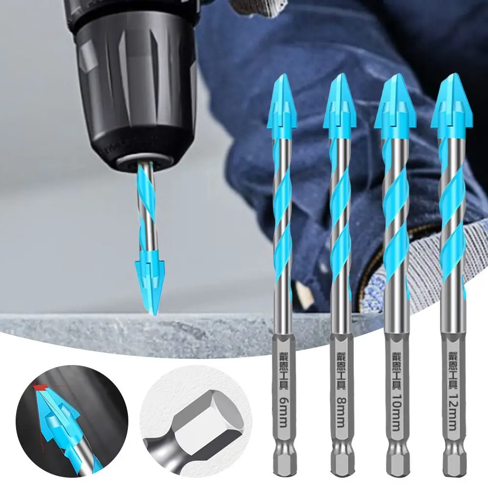 

Multifunction Four-Edged Eccentric Drill Bit Skewed Head High Hardness Tile Drill Bit Concrete Drill Bit Set Drilling Tool