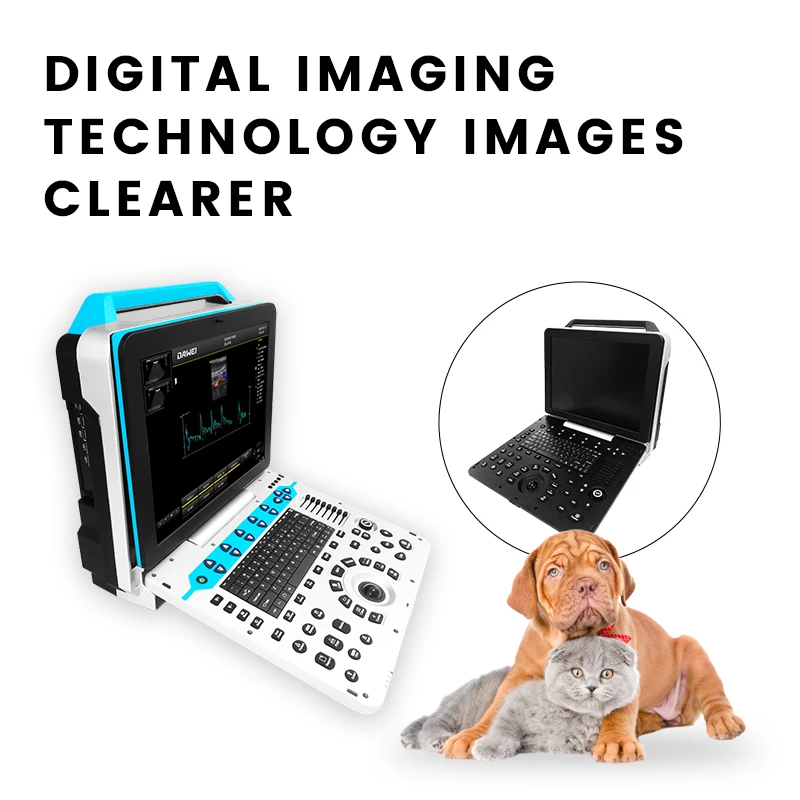 Pet Hospital Laptop Doppler Ultrasound  Machine Canine Sonar Scanner Veterinary Color Doppler Ultrasound Diagnostic Scanner LED