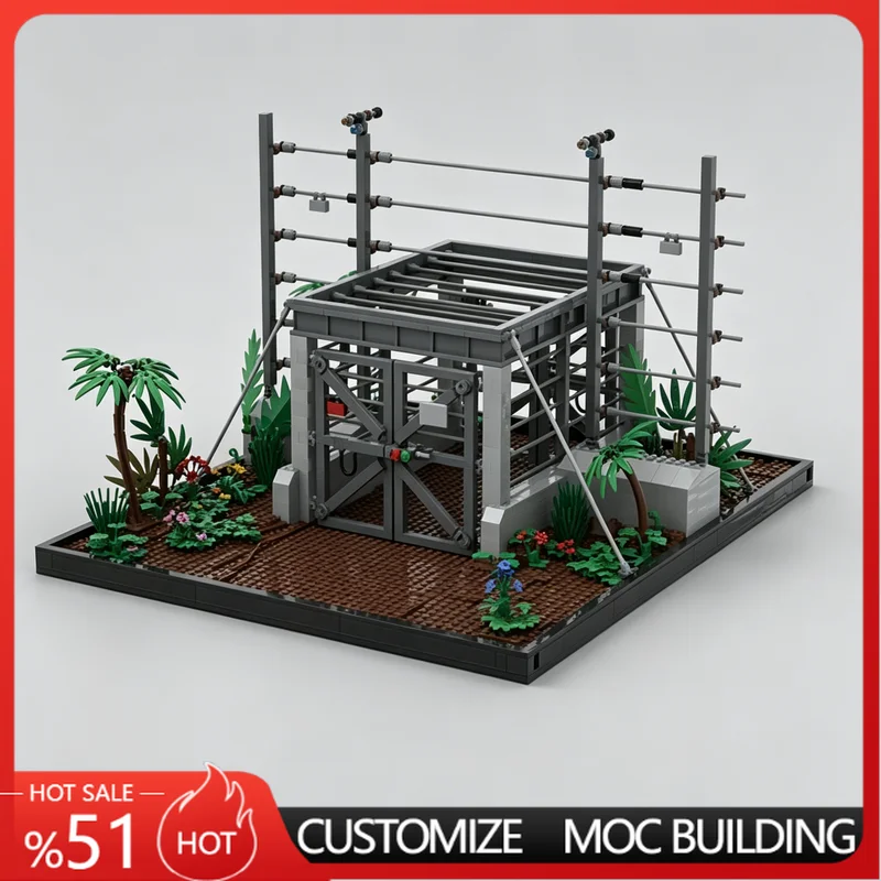 1678 PCS Jungle Helipad Gate Full Diorama Scene Model Building Blocks Assembly Educational Toy Birthday Christmas Special Gifts