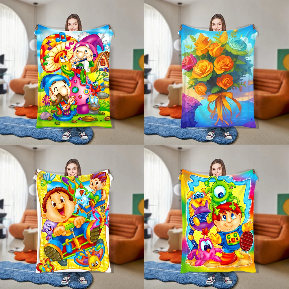 

cartoon flannel soft plush blanket, air-conditioned living Anime room blanket, bedroom children's blanket, student sofa blanket