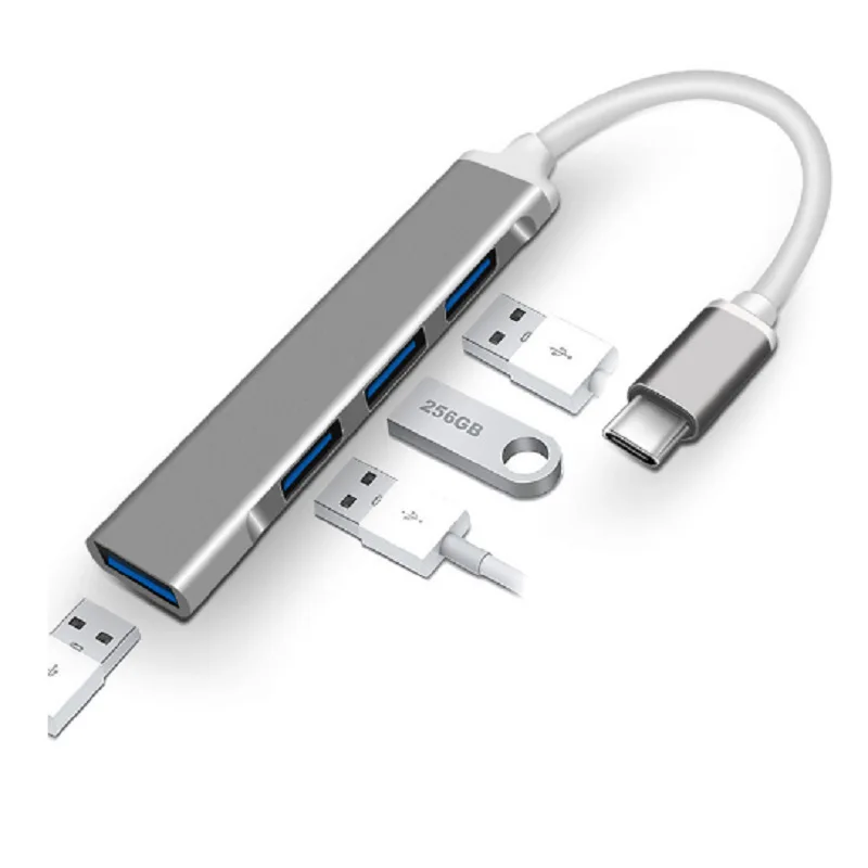 Multifunctional docking station type-C USB HUB one-to-four aluminum alloy docking station computer hub splitter