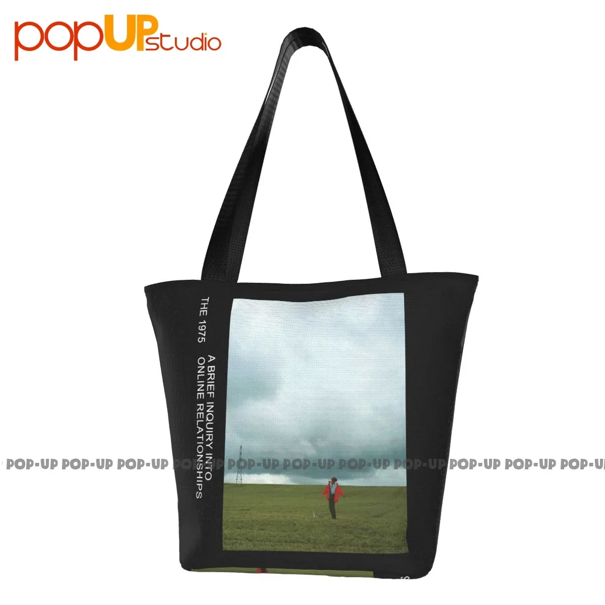 

The 1975 A Brief Enquiry Side Fields Band Logo Fashion Handbags Tote Bag Shopping Bag Shopper Purses