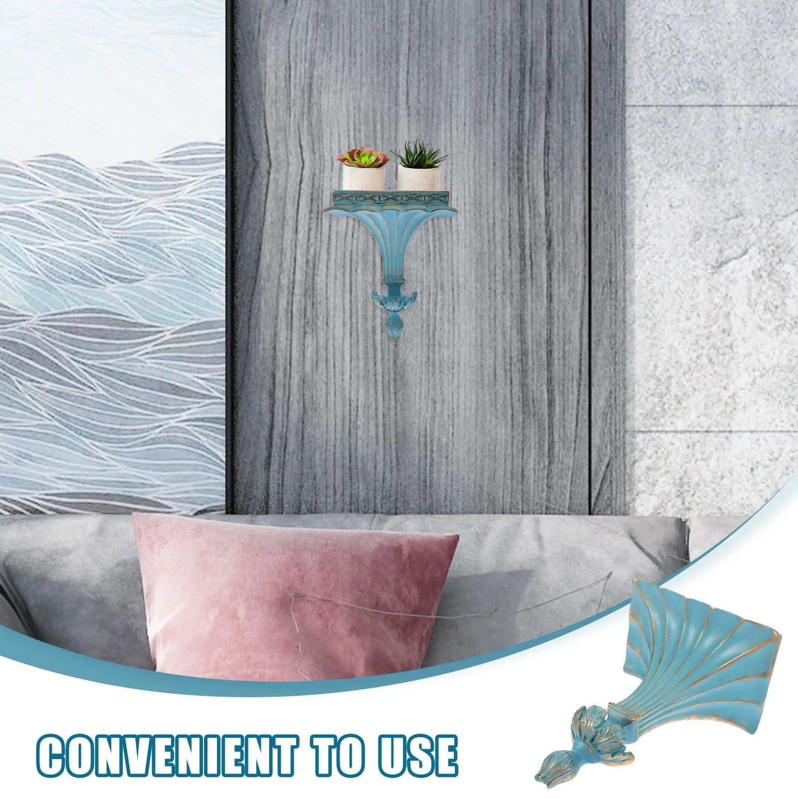 

Wall Decor Shelf Resin Home Shelves Floating Bookshelf NX0182B Light Room Storage Mounted Holder
