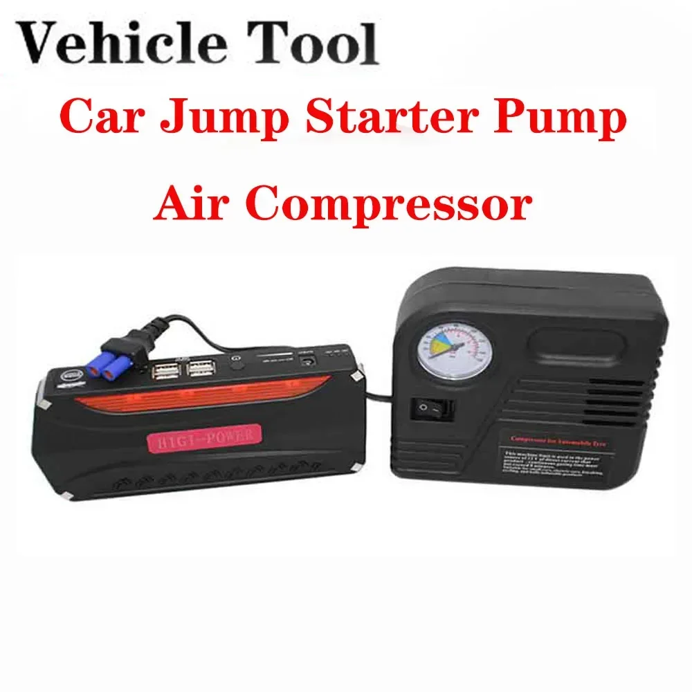 12V Car Jump Starter 60W portatile Power Bank Booster dispositivo di avviamento automatico connettore di avvio di emergenza 150PSI