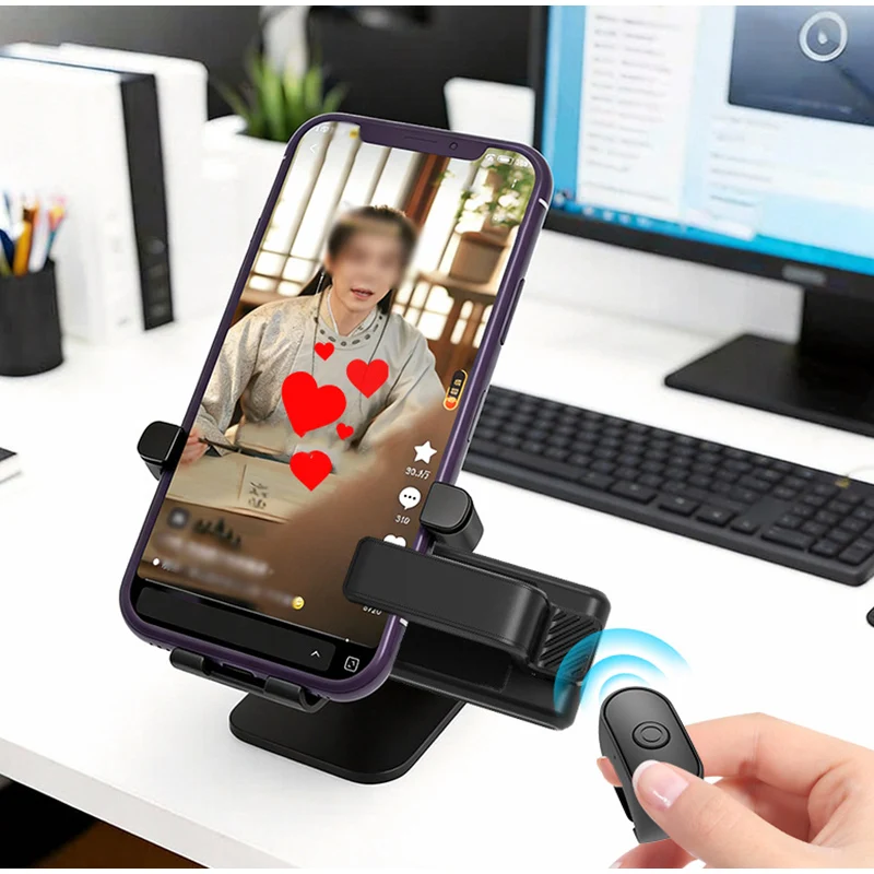 Wireless Page Turner With Holder Stand E-book Page Turner For Kindle/kobo Button Type Page Turner For Phone Selfie Accessory