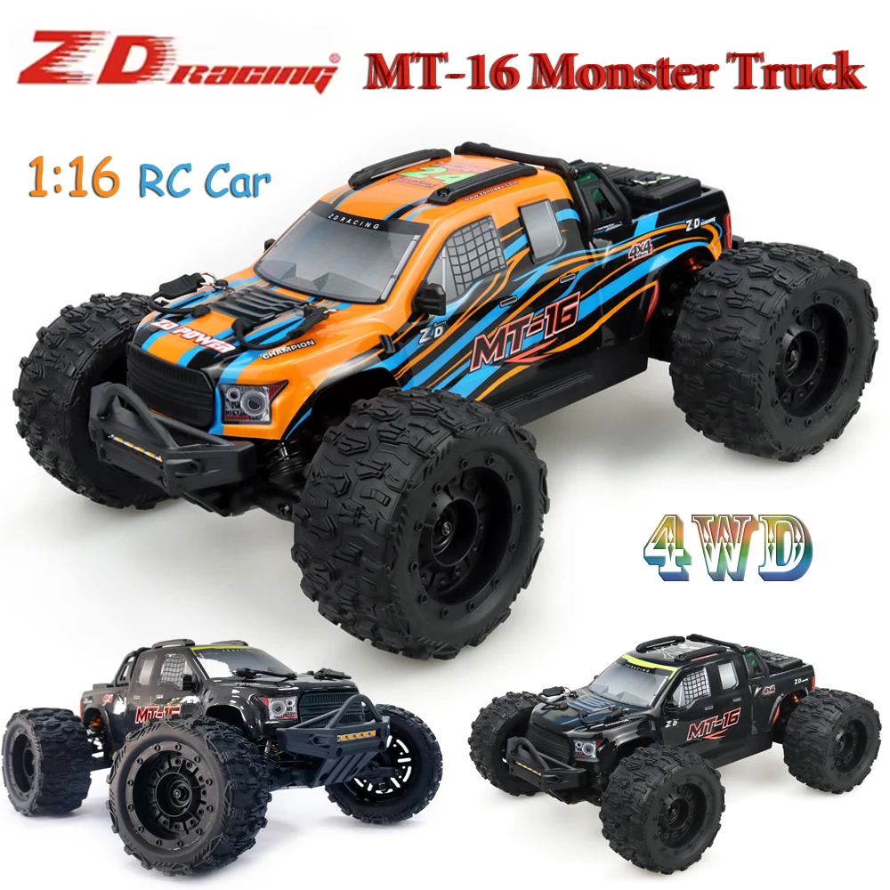 

ZD Racing Remote Control MT-16 RC Car 1:16 4WD 2.4GHZ 4CH Monster Truck Car 2845 Brushless Motor 35A ESC 80Km/h for Kids Adults