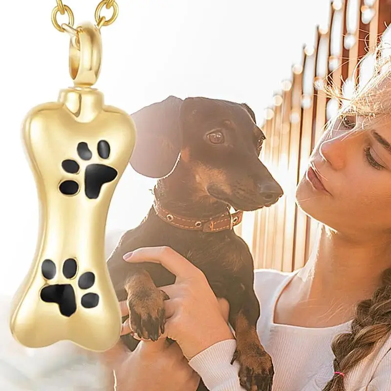 

Pet Cremation Jewelry for Ashes Pendant Paw Print Pet Urn Necklace Memorial Keepsake Jewelry for Pet Ashes Pendant