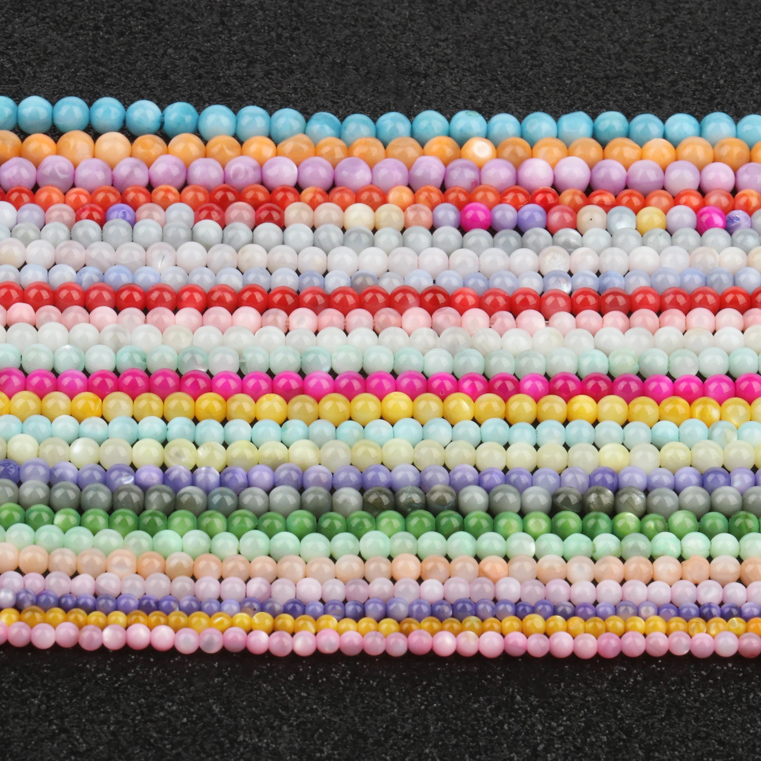 Colorful Natural Freshwater Shell Bead 2mm 3mm 4mm Tiny Beads Dyed Mother Of Pearl Shell Loose Beads For Jewelry Making