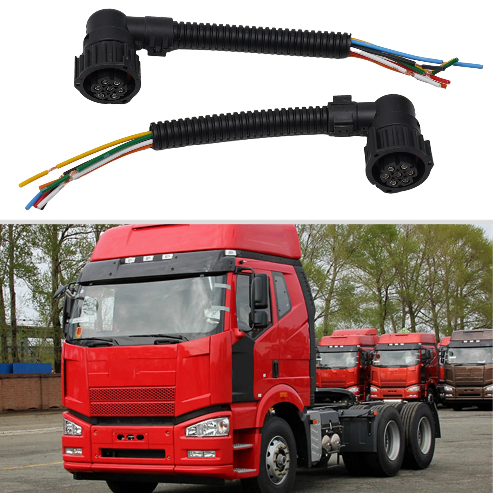 6 Or 7 Pin Connector Plug For Rear Tail Light Lamps – Fits MAN, DAF, Sprinter & Luton Vans