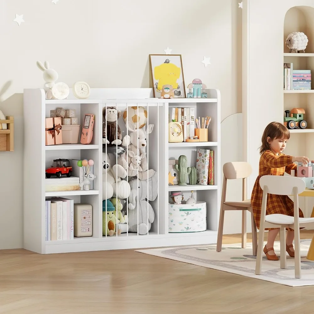 6-Cube Toy & Stuffed Animal Organizer Shelf, Anti-Tip Storage Unit for Playroom Bedroom