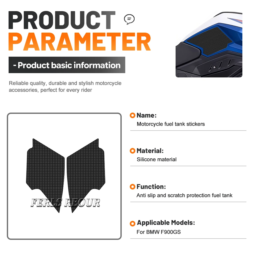 For BMW F900GS Anti Scratch Tank Pad Rubber Anti Slip Anti Scratch Damping and buffering Protect the fuel tank