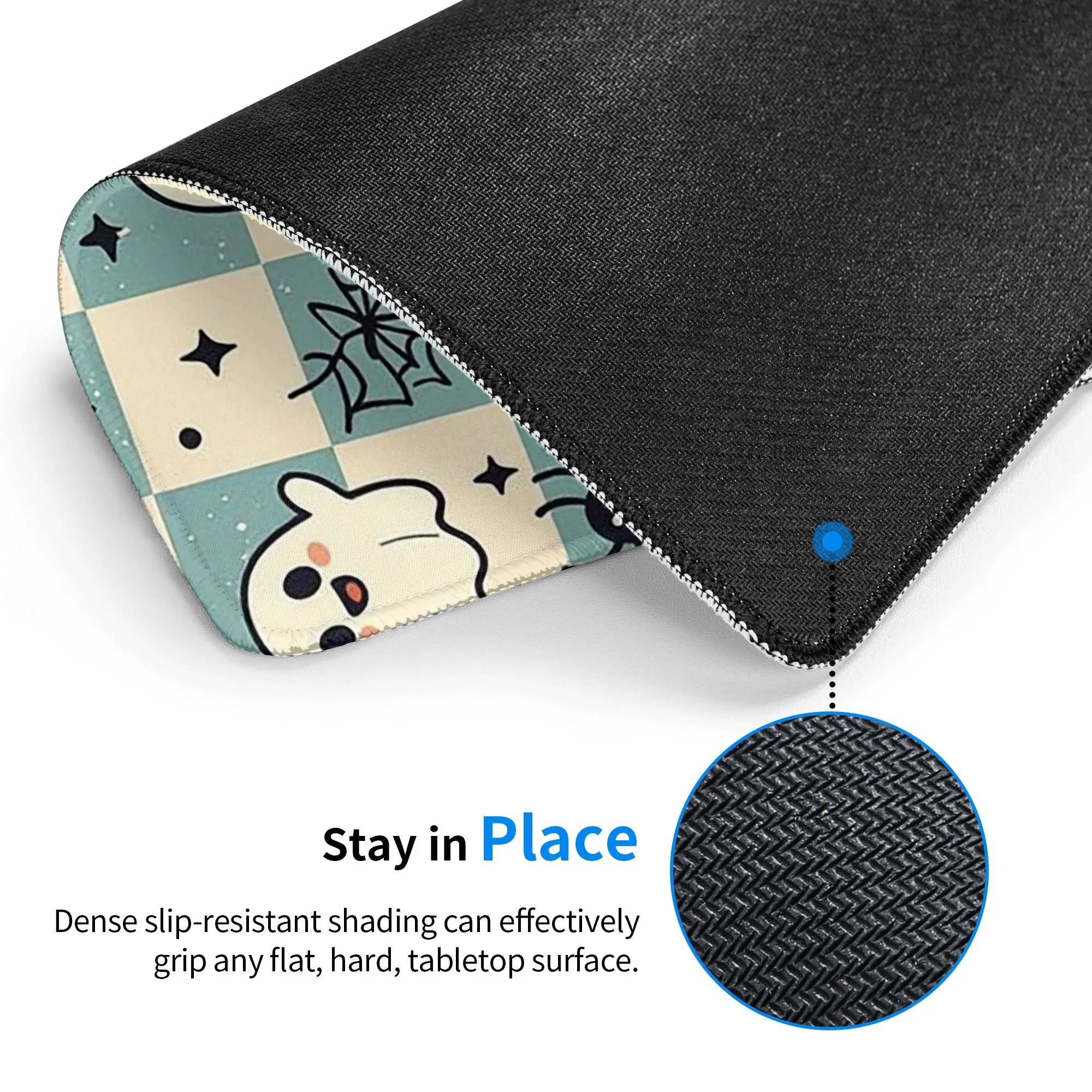 Halloween Themed Ghost And Bat Cartoon Mouse Pad Computer Keyboard Mouse Mat Gamer PC Laptop Desk Mat Office Table Mats