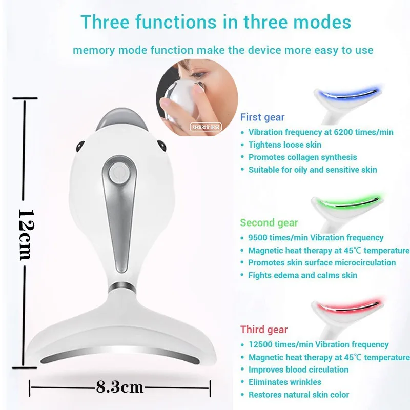 Masajeador facial eléctrico, herramientas antiarrugas, terapia de luz LED, masajeador de belleza, mejora el colágeno