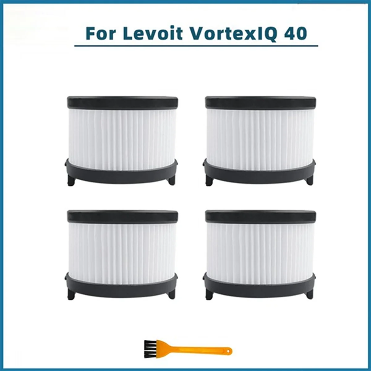 6 Pcs Rear Filter with Clean Brush for Levoit Vortexiq 40-Rf Home Cleaner Filter Cleaner Parts Replacement