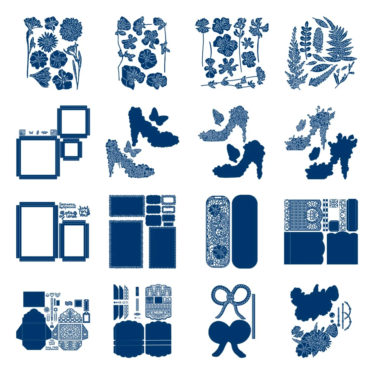 

Flower Square High Heels Metal Cutting Dies Craft Embossing Make Paper Greeting Card Making Template Diy Handmade 2022 New