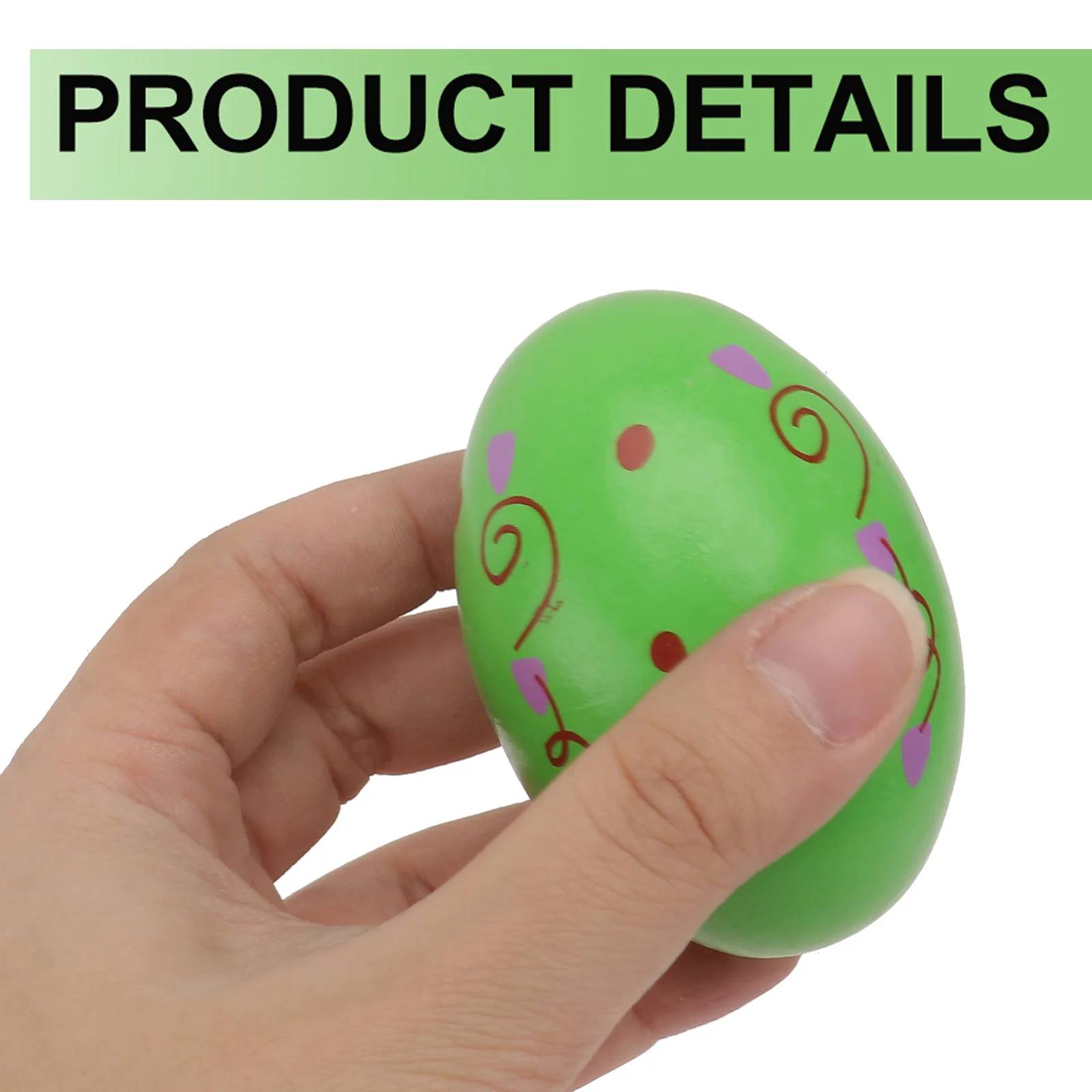 

4Pcs Wooden Sand Eggs Toys 7x4.5x4.5cm Random Shaker Music Percussion Educational Fun Wooden Egg Maracas Instrument