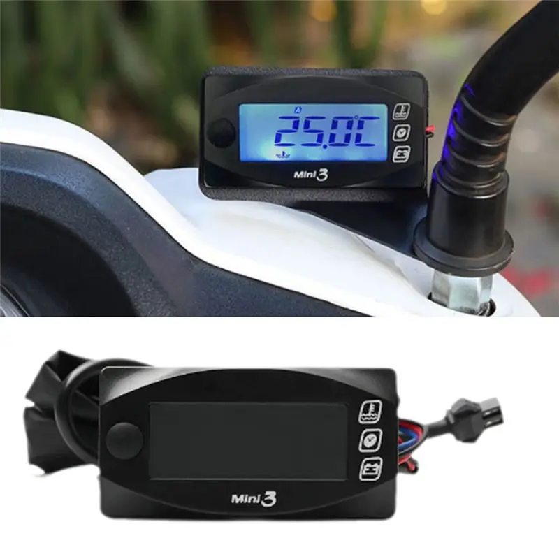 M50K-Temperature Voltmeter Time Display Mini LED Digital Instrument 3 In 1 For Motorcycles Accessories Motorcycle