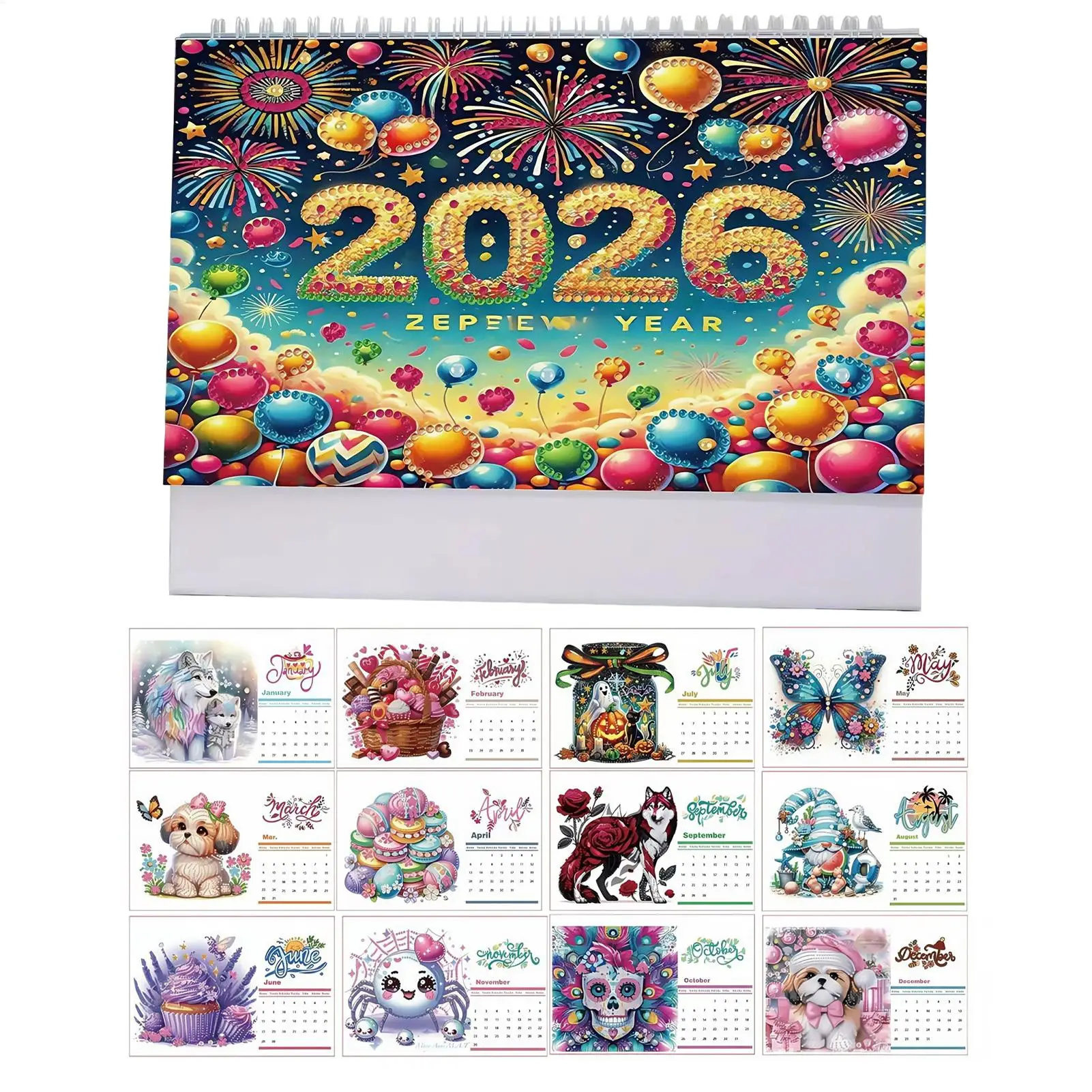 2026 تقويم مكتبي عمودي لتقوم بها بنفسك لوحة فنية ماسية تقويم شهري لسطح المكتب قائمة المهام تقويم التخطيط للمكتب المنزلي #2