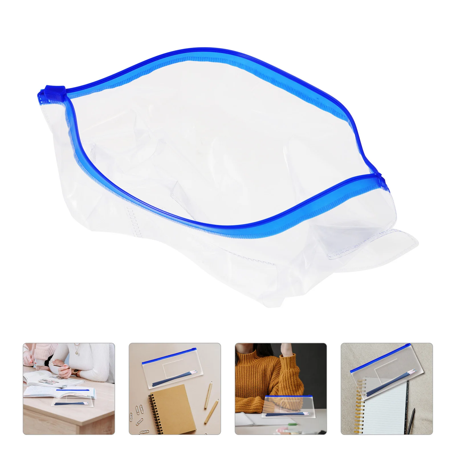 

10pcs Clear Pencil Bag Plastic Stationery Organizer Transparent Pencil Pouch Zipper Lock Portable School Supplies Storage File