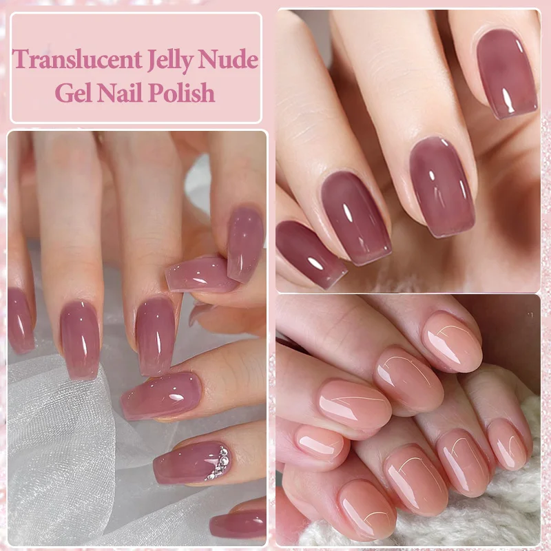 LILYCUTE 7ML Red Bean Farbe Translucent Jelly Nude Gel Nagellack Frühling Sommer Hohe Qualität Semi Permanent Nagel UV Gel lack