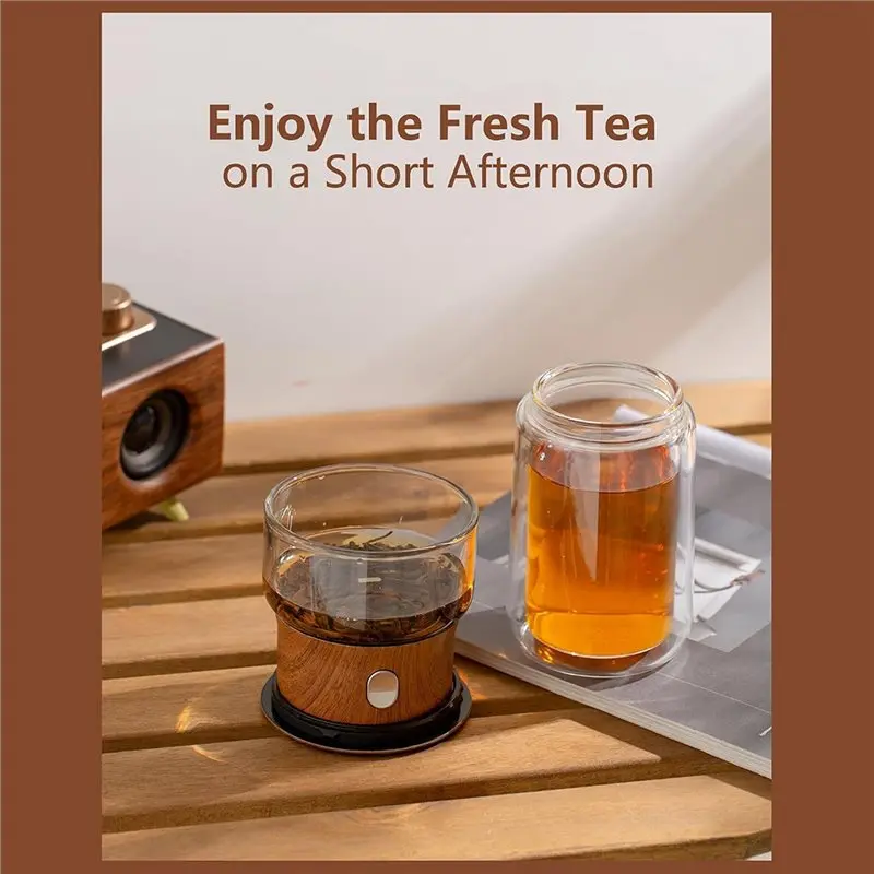 LDHL Glass Infuser Teapot, One Touch Tea Maker For Loose Leaf Tea, Tea Diffusers, Magic Tea Pot With 9Oz Tea Mug Brown