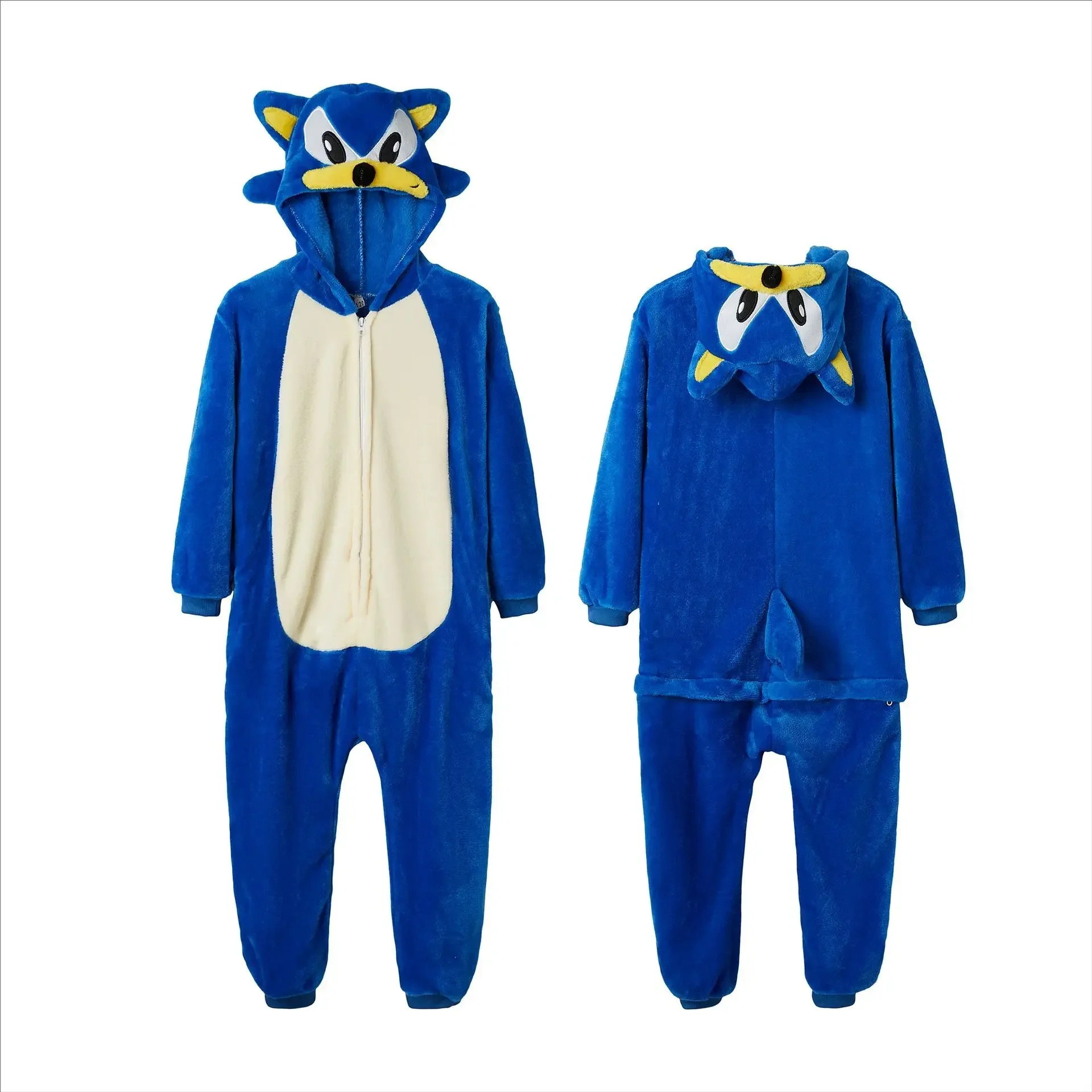 Nuevo Pijama de Felpa de Anime con Diseño de Egel, Pijama de Sonic, Mono de Dibujos Animados, Ropa de Dormir de Franela para Otoño e Invierno