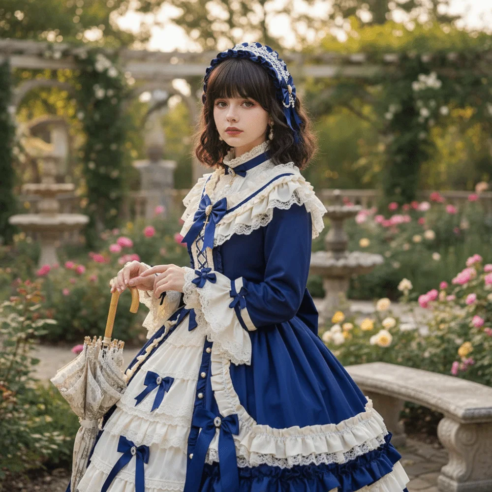 

Cute Sweet Lolita Lace Headband Ribbon Bow JK Maid Cosplay Headdress Pearl Kawaii Ruffled Hairband Cosplay