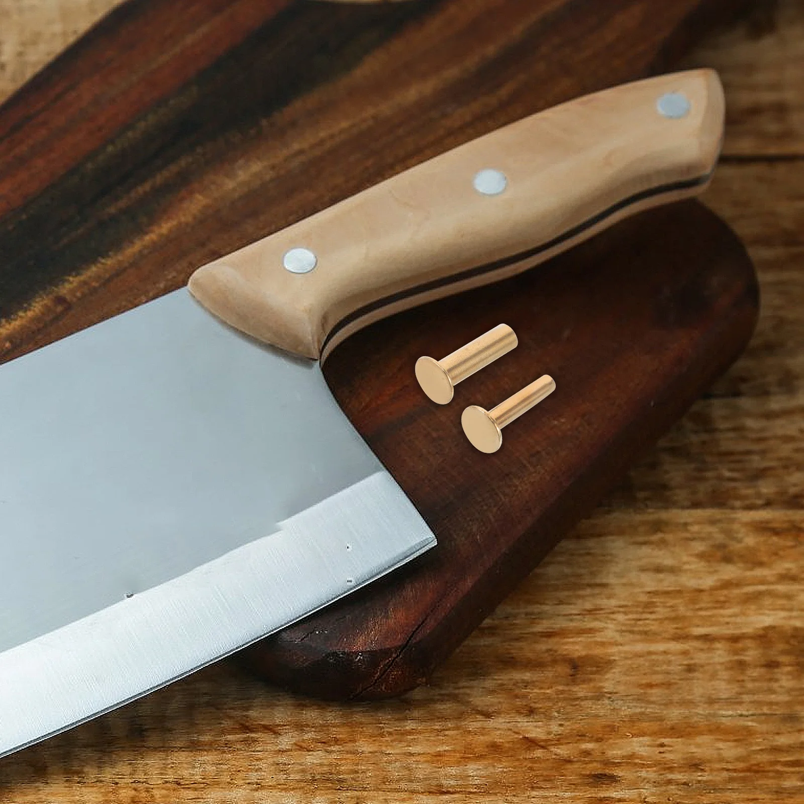 

4Pairs Kitchen Knife Handle Rivets Stainless Steel DIY Repair Kit Wooden Handle Fixing Replacement Fastener Set