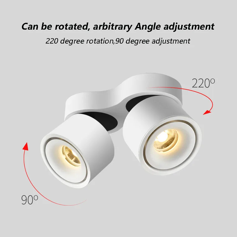 Double Head Open Mounted Spotlights LED Simple Lights Nordic Bold Lights Grille Corridor Ceiling Lights Creative Ceiling Folding