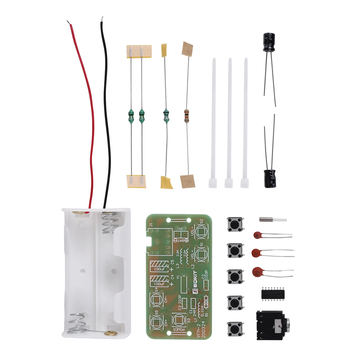 76MHz-108MHz Stereo FM Radio Receiver Module FM DIY Electronic Soldering Kit Circuit PCB Board Solder Practice Project-Cabe