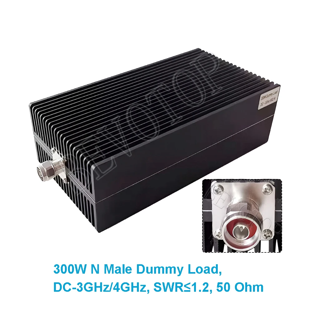 Square 300W 3GHz L16 N Male RF Coaxial Termination Dummy Load SWR＜1.2 50 Ohm Connector Socket Brass Straight Coaxial RF Adapters