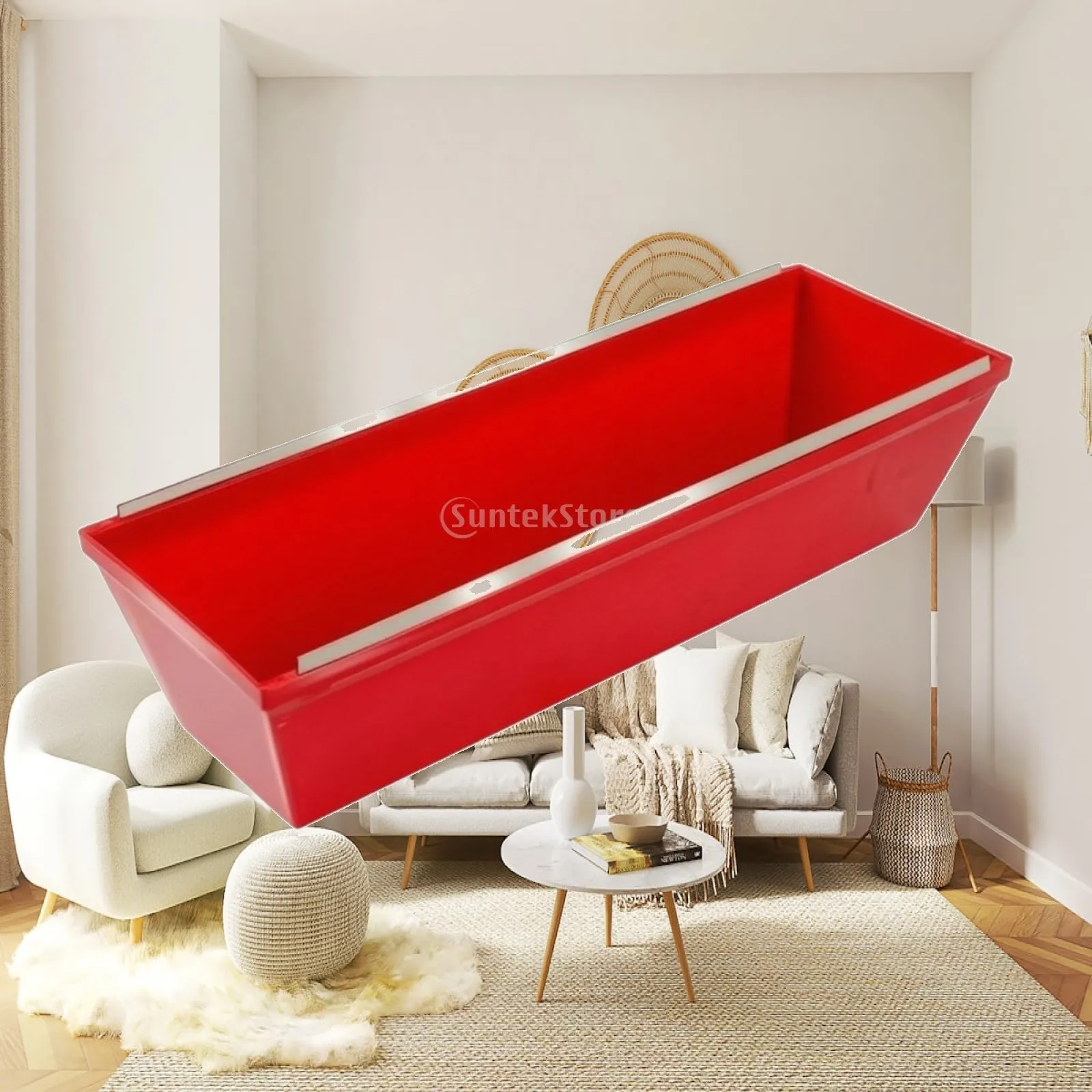 Paint Cornerbox Rigid Mud Pan with Scraper Plastering Mud Tray Lightweight Smooth for Plasterers, Home Renovation