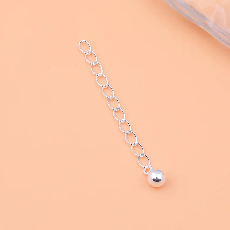 S925 sterling silver extension chain tail chain ball chain handmade DIY bracelet necklace adjustment chain accessories