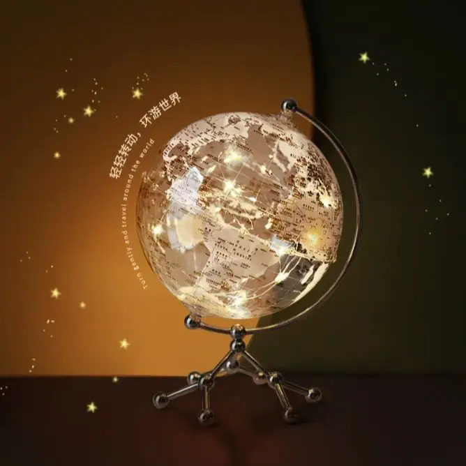 

Light luxury home essential: sailing globe night light, transparent design, birthday gift