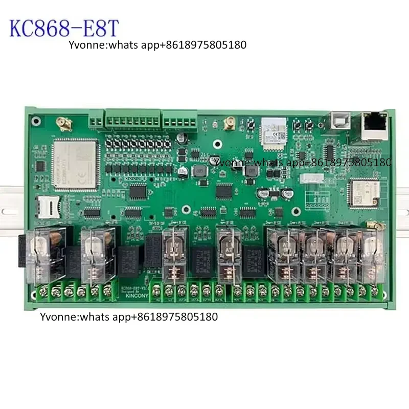 KC868-E8T 8ch 16A DIN Rail Relay Module Board GPRS Wireless Communication and Battery Statistics Module for Smart Home