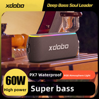 XDOBO X8 III 60W High Power Portable Outdoor Bluetooth Speaker IPX7 Waterproof Subwoofer Caixa De Som with RGB Light Boombox