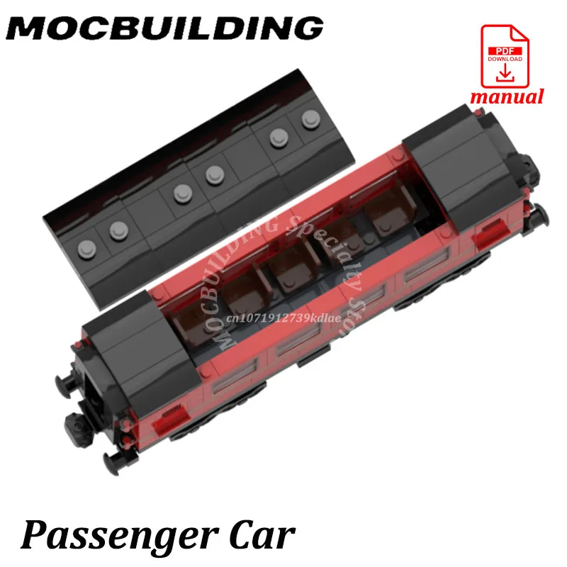 City Wagon Car Passenger Compartment Train Model Display Railway Accessories MOC Building Block DIY Brick Toy Gift Toys