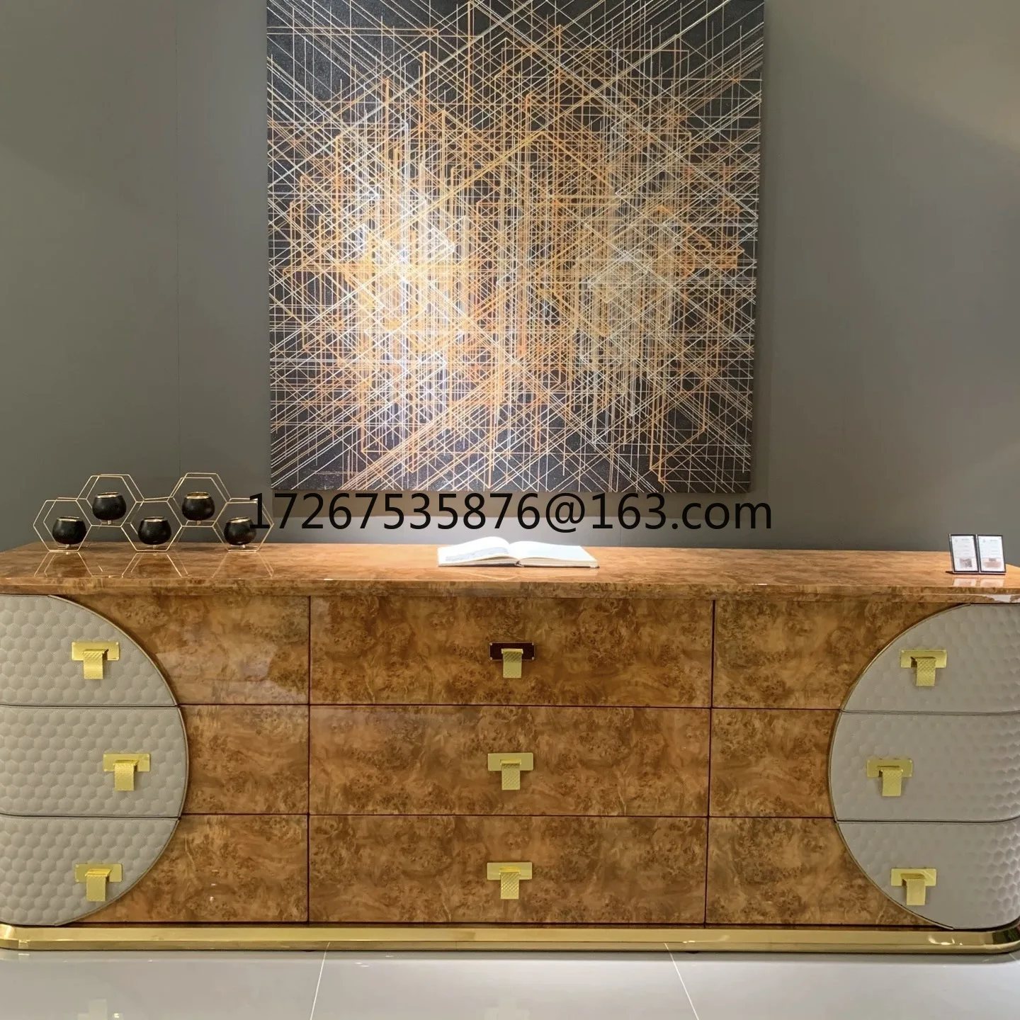 

Italian light luxury drawer dining side cabinet, bedroom bedside TV cabinet storage six chest cabinet dining side cabinet