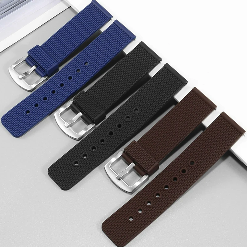 Universal Quick Release Interface Rubber Watch Strap 18/19/20/21/22/23/24mm Waterproof Silicone Watchband