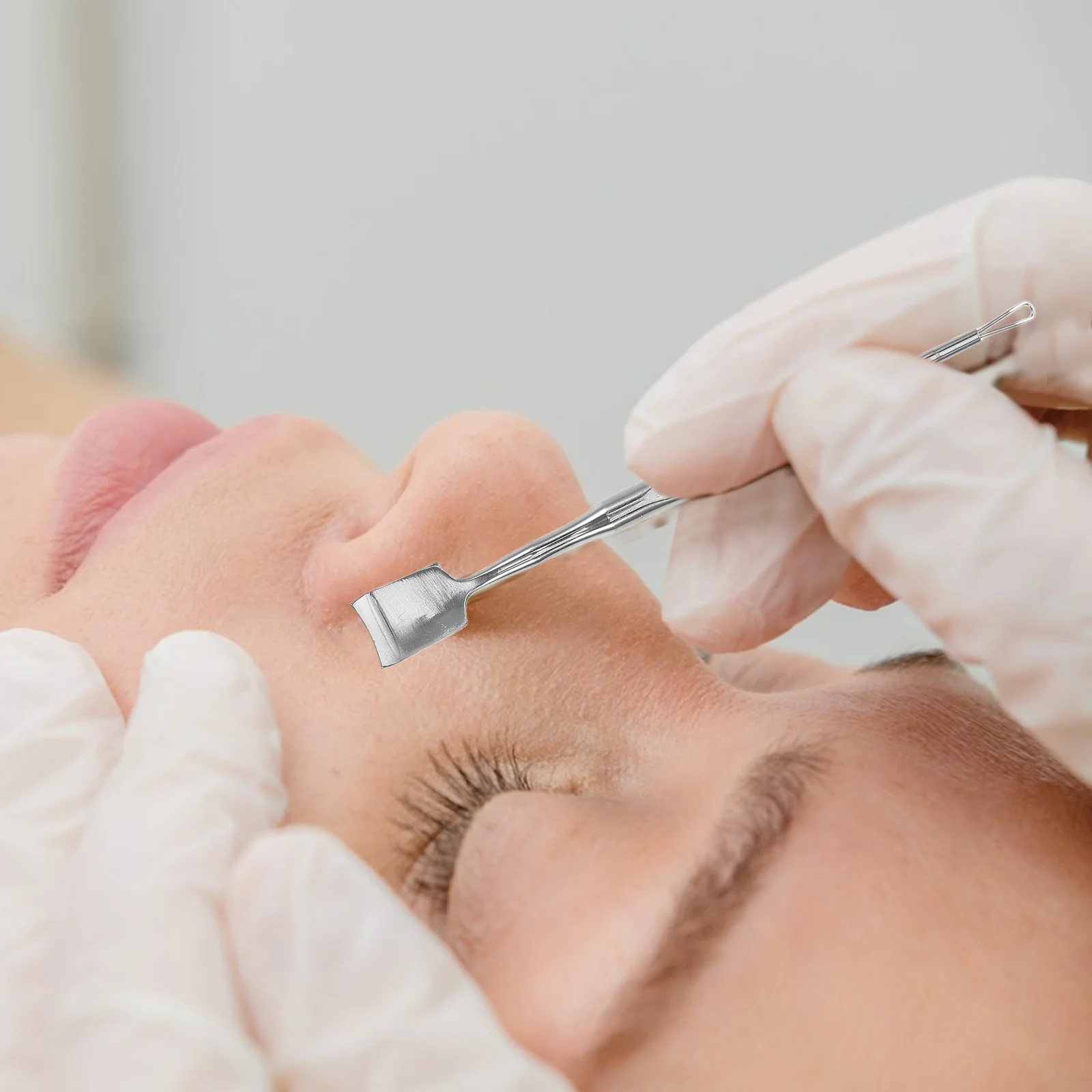 스테인리스 스틸 블랙헤드 스크레이퍼 이중 끝부분 얼굴 여드름 클리너 도구 코, 턱, 이마용 각질 제거 스파튤라