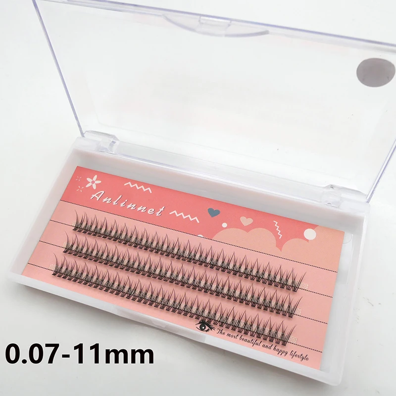 120 Teile/schachtel Premium Nerz Individuelle Schwalbenschwanz Wimpern Verlängerung Natürliche 3D Cluster Wimpern Professionelle Make-Up Ausgestellte Wimpern – Detail 6