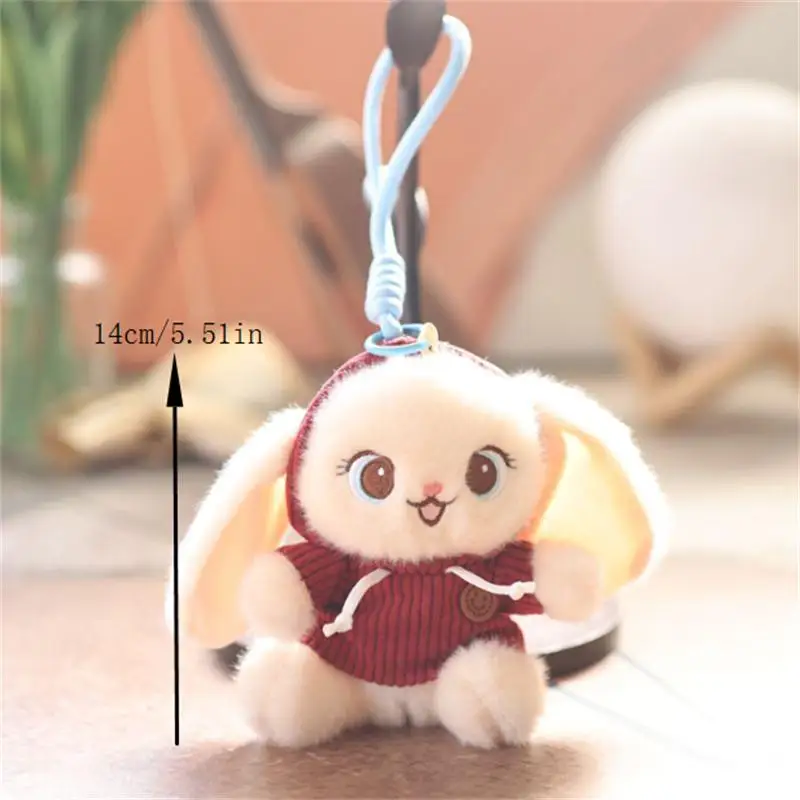 귀여운 토끼 인형 마스코트 동물 봉제 장난감 열쇠고리 펜던트 랜야드 가방 걸이 키링 백팩 장식품 기념품 선물
