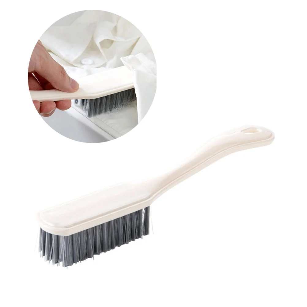 

Long Handle Bristle Cleaning Brush Durable Plastic Clothes Shoes Kitchen Scrubber Tool Home Long Handle Scrub Brush Use White