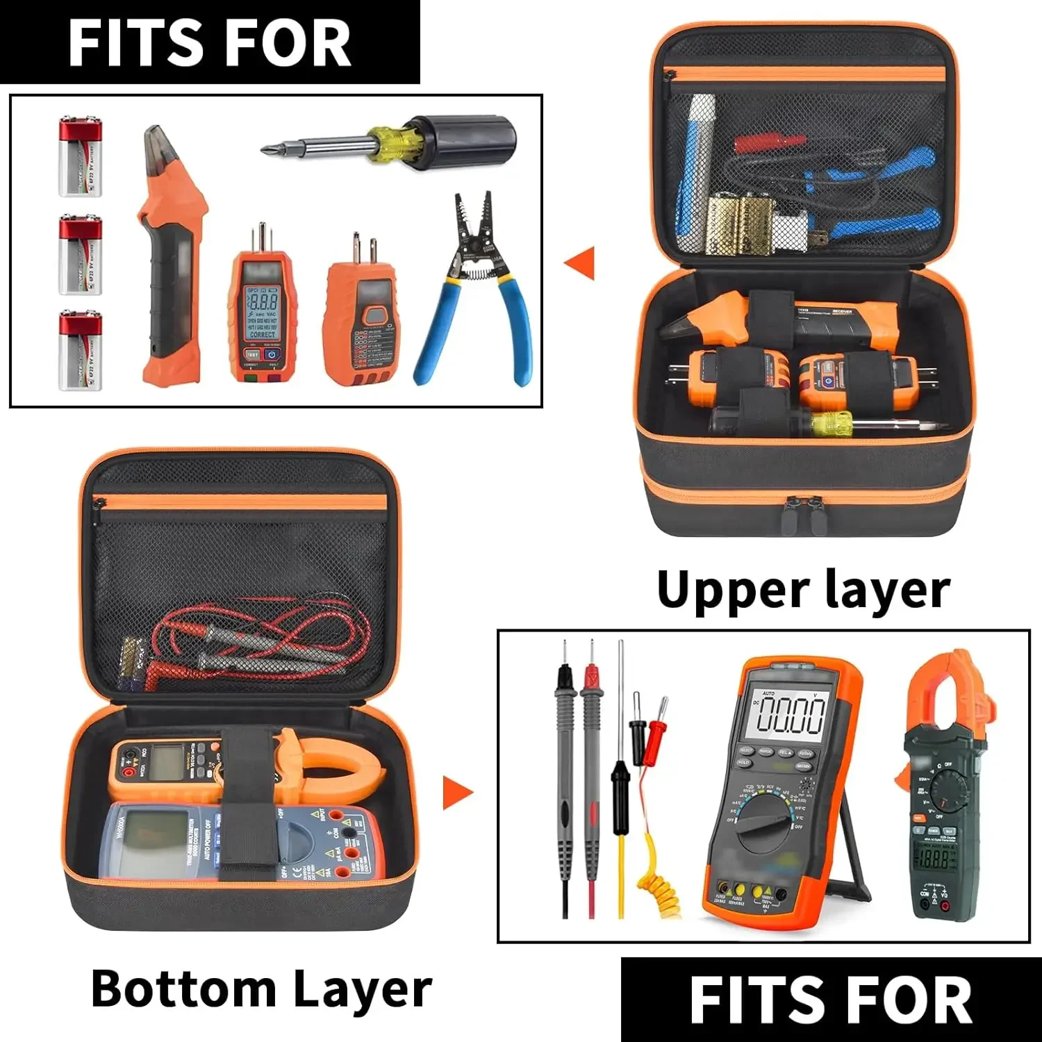 Travel Case Bag Compatible with Klein Tools ET310 AC Circuit Breaker, GFCI Outlet & Electrical Test Kit, Home Tester Kit Storage