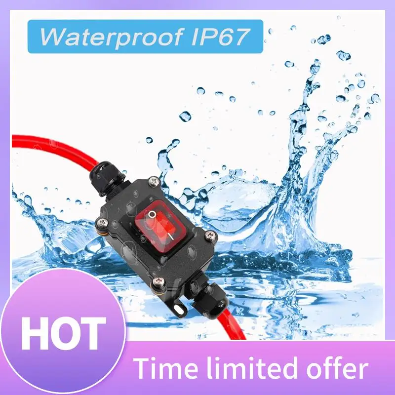 

B69C Встроенный проводной переключатель постоянного тока 12 В постоянного тока 12-24 В DPST Двухсторонний проводный переключатель 25 А IP67 с быстроразъемным/выключением/разъединителем